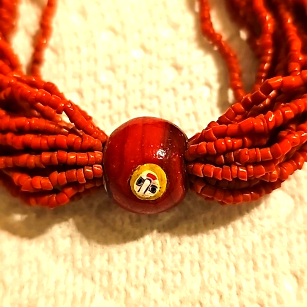 Beautiful Multiple Red String Necklace - image 3